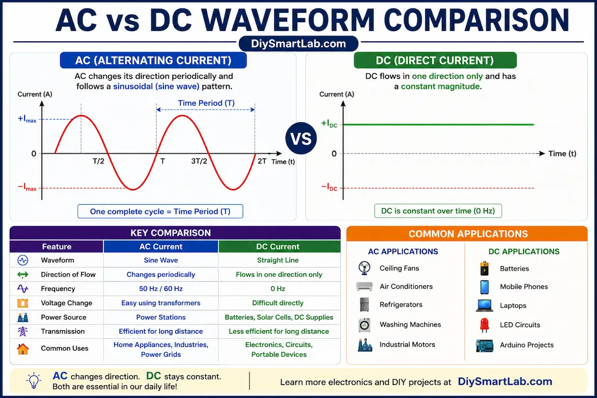 AC vs DC Waveform Comparison