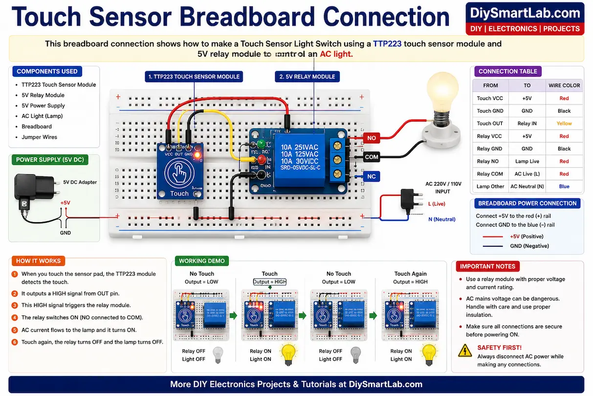Touch Sensor Breadboard Connection