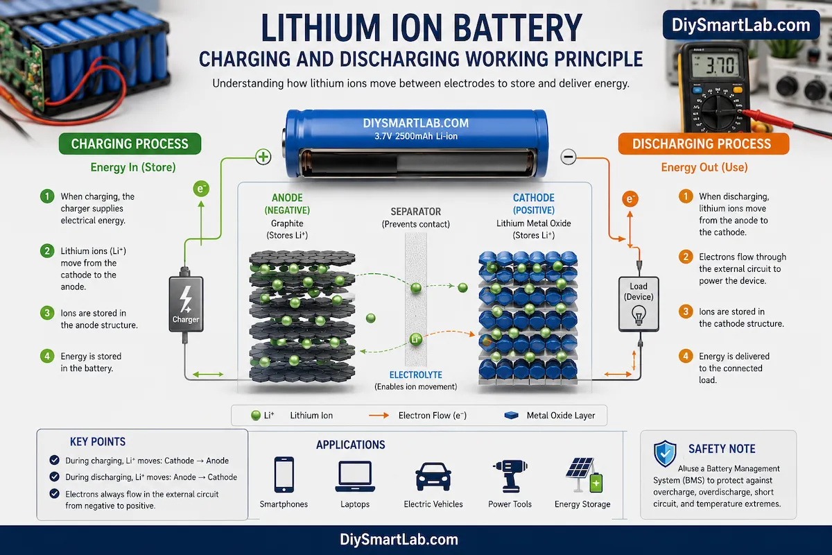 Lithium ion battery charging and discharging working principle