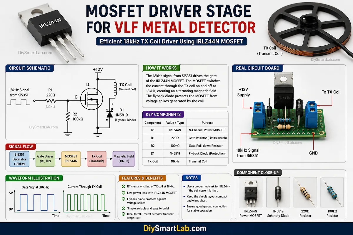 MOSFET Driver Stage for VLF Metal Detector