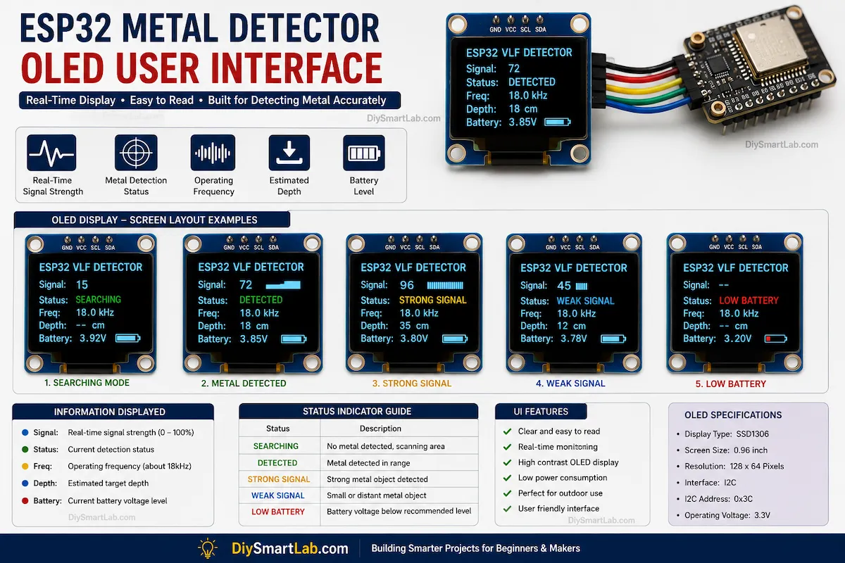 ESP32 Metal Detector OLED User Interface