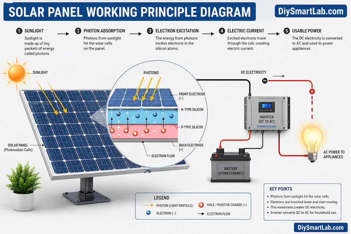 Solar Panel Working Principle Diagram