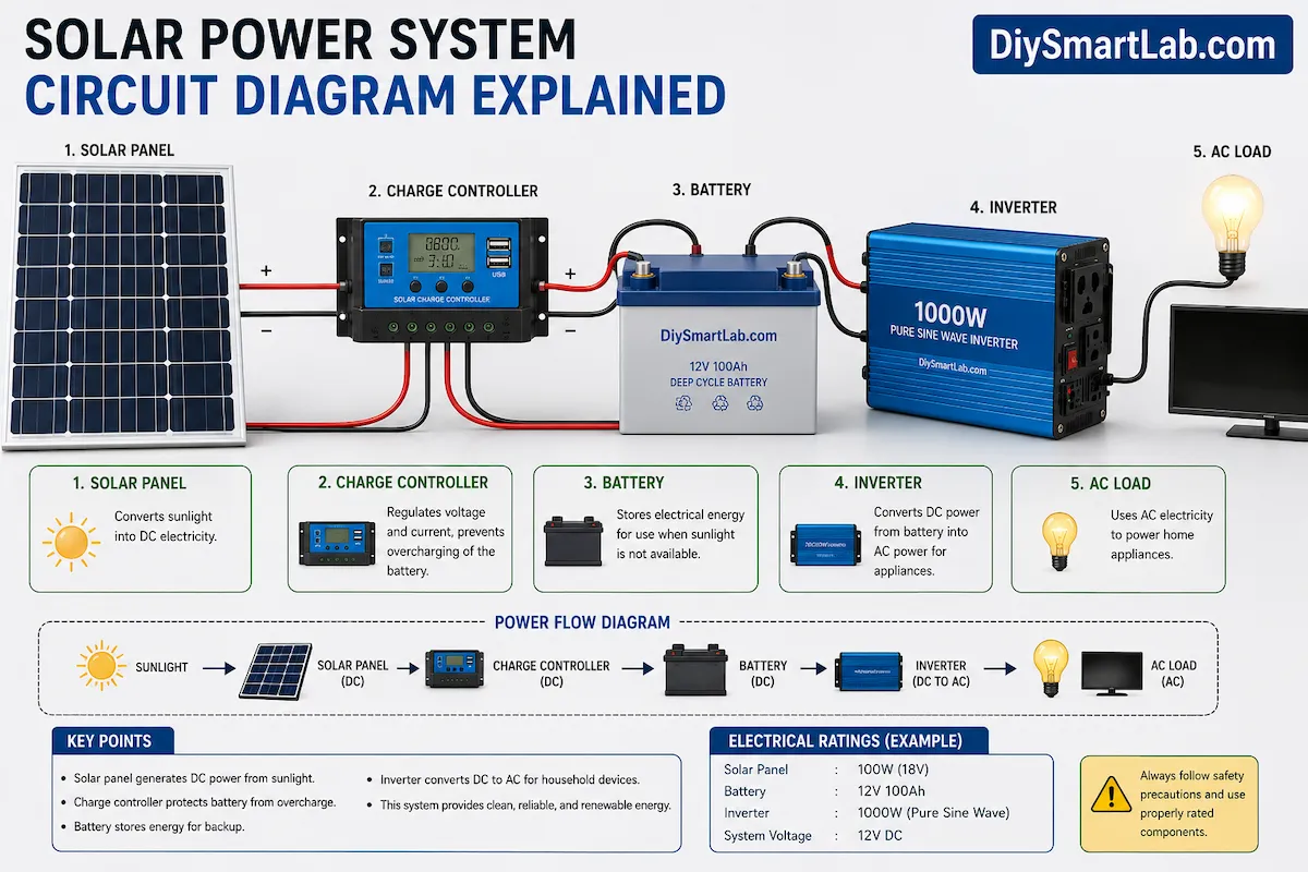 Solar Power System Circuit Diagram Explained
