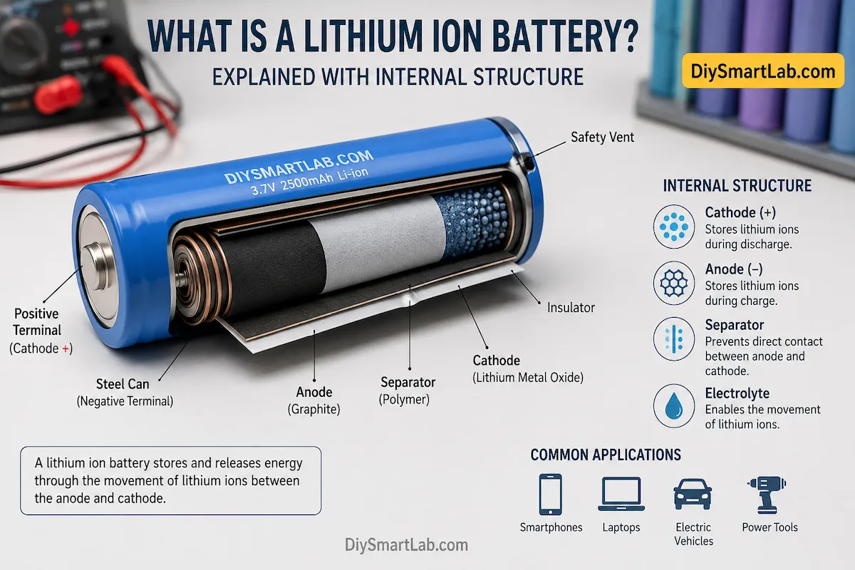 What is a lithium ion battery explained with internal structure
